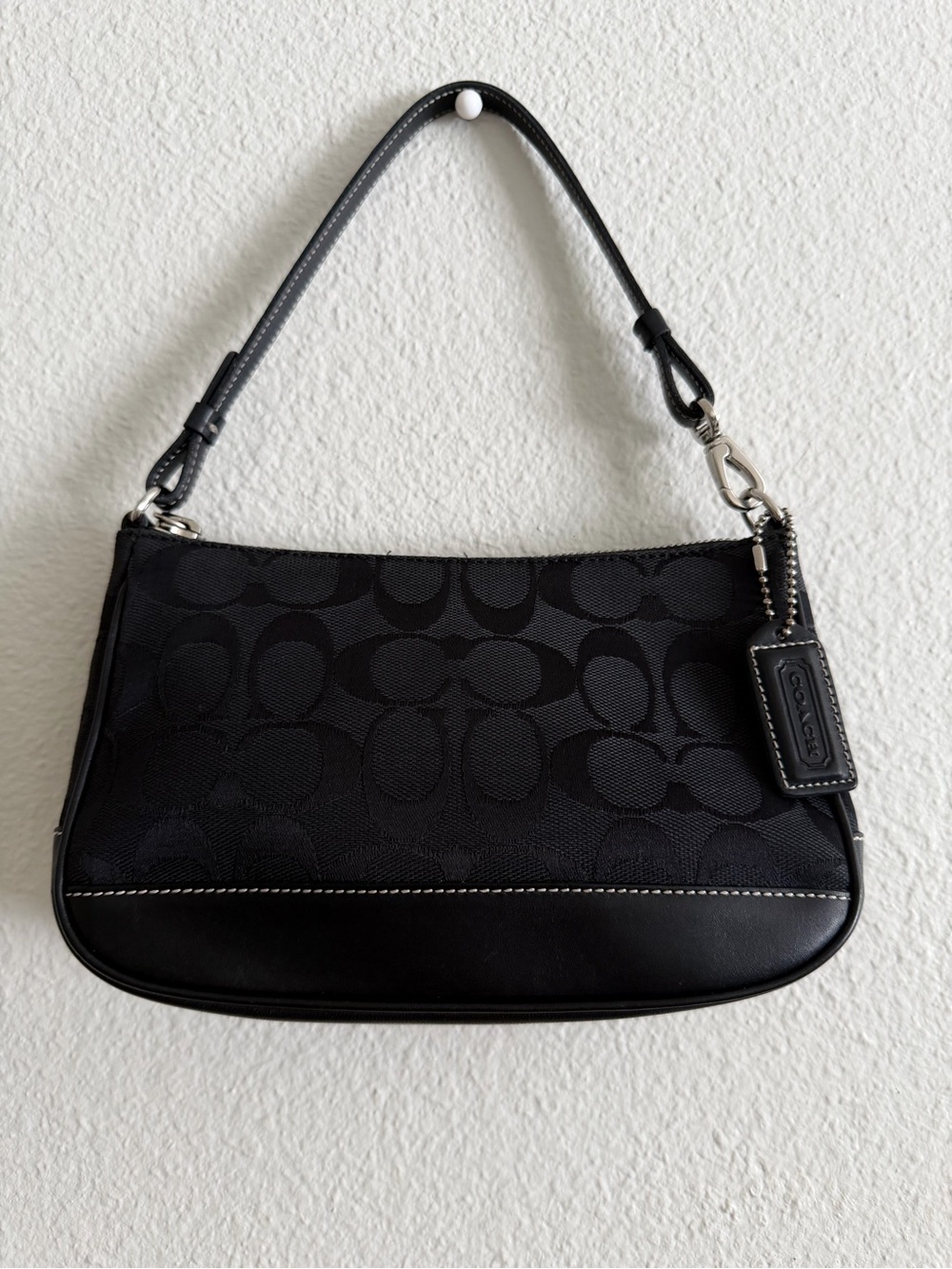 Vintage Coach Signature Demi Pouch Black Mini Bag 6094 Y2K